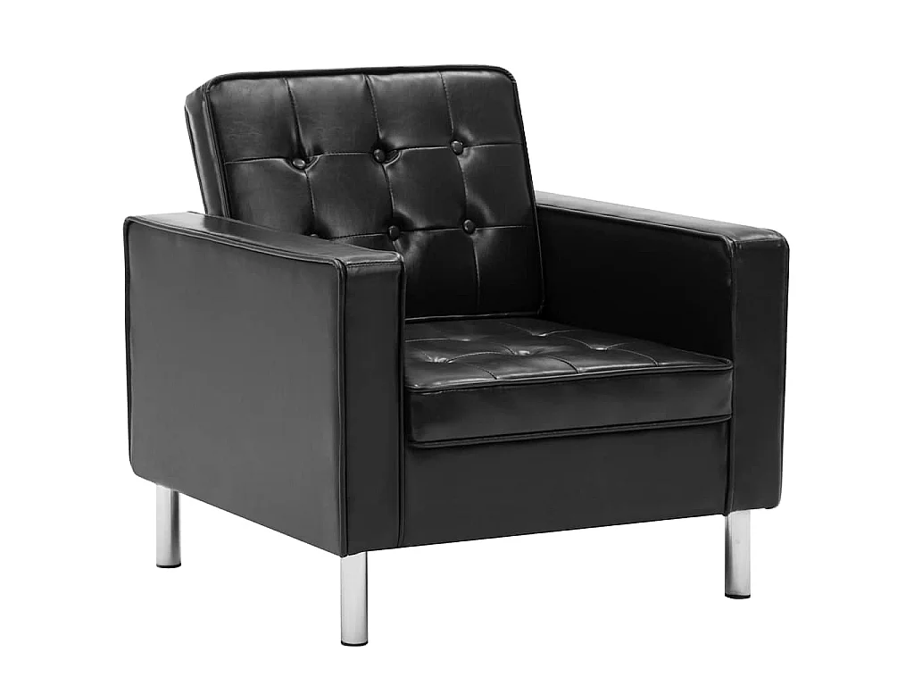 Fauteuil Noir 75x70x75 cm Similicuir