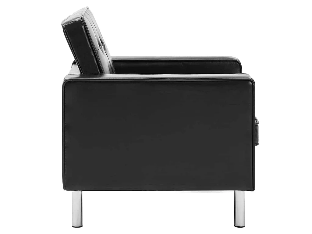 Poltrona Nera 75x70x75 cm Similpelle