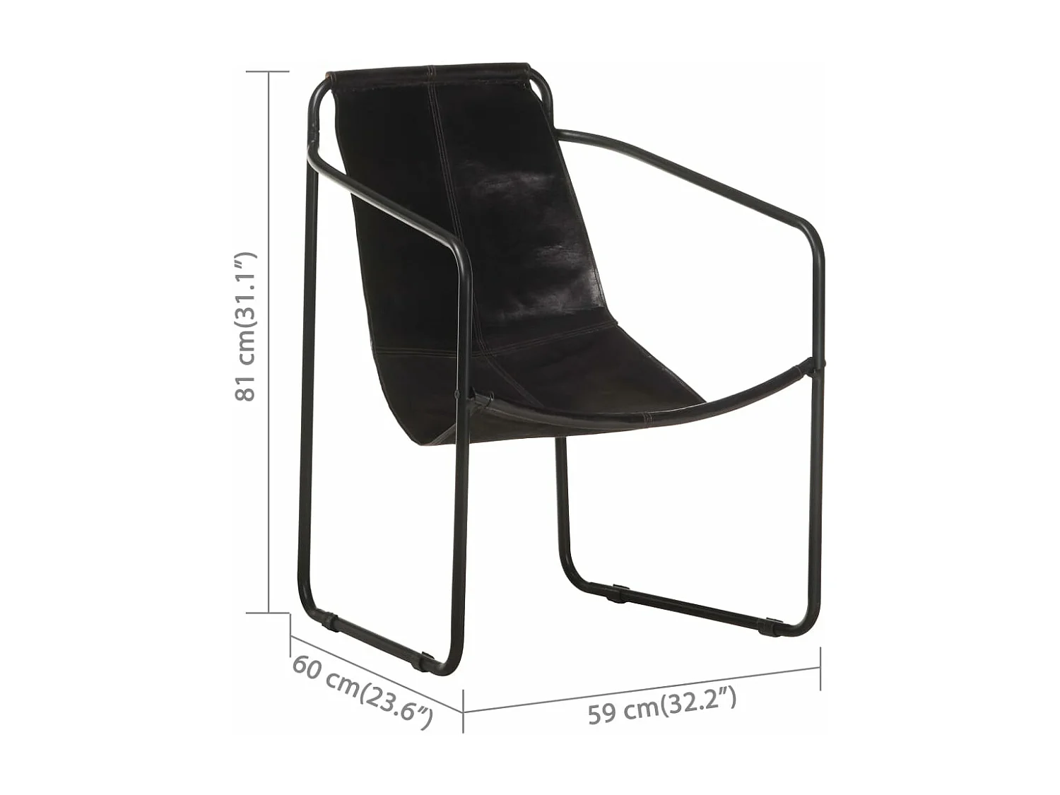 Fauteuil de relaxation noir cuir véritable