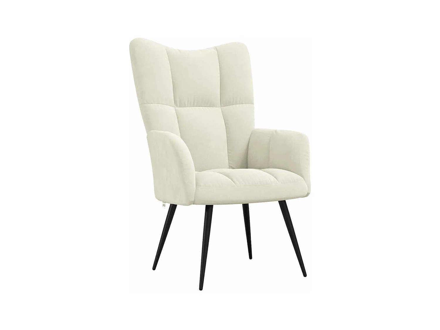 Sillón de relax de terciopelo color blanco crema