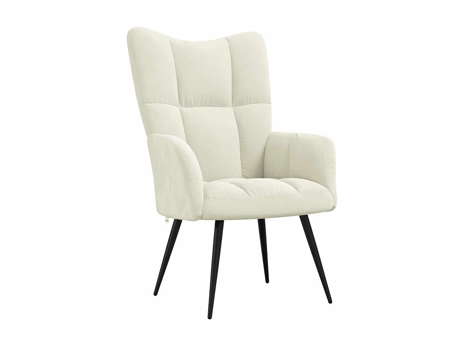 Chaise de relaxation Blanc crème Velours