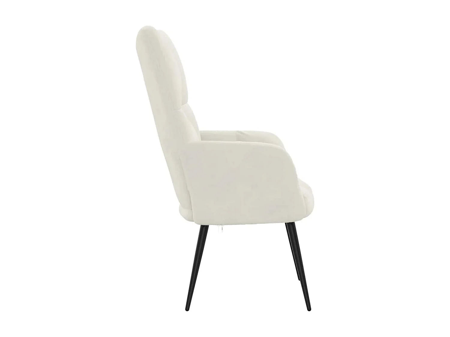 Chaise de relaxation Blanc crème Velours