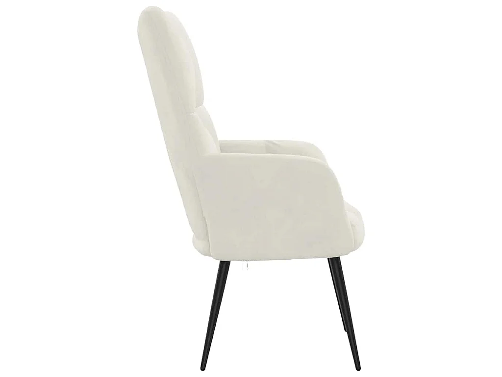 Relaxstoel fluweel crèmewit