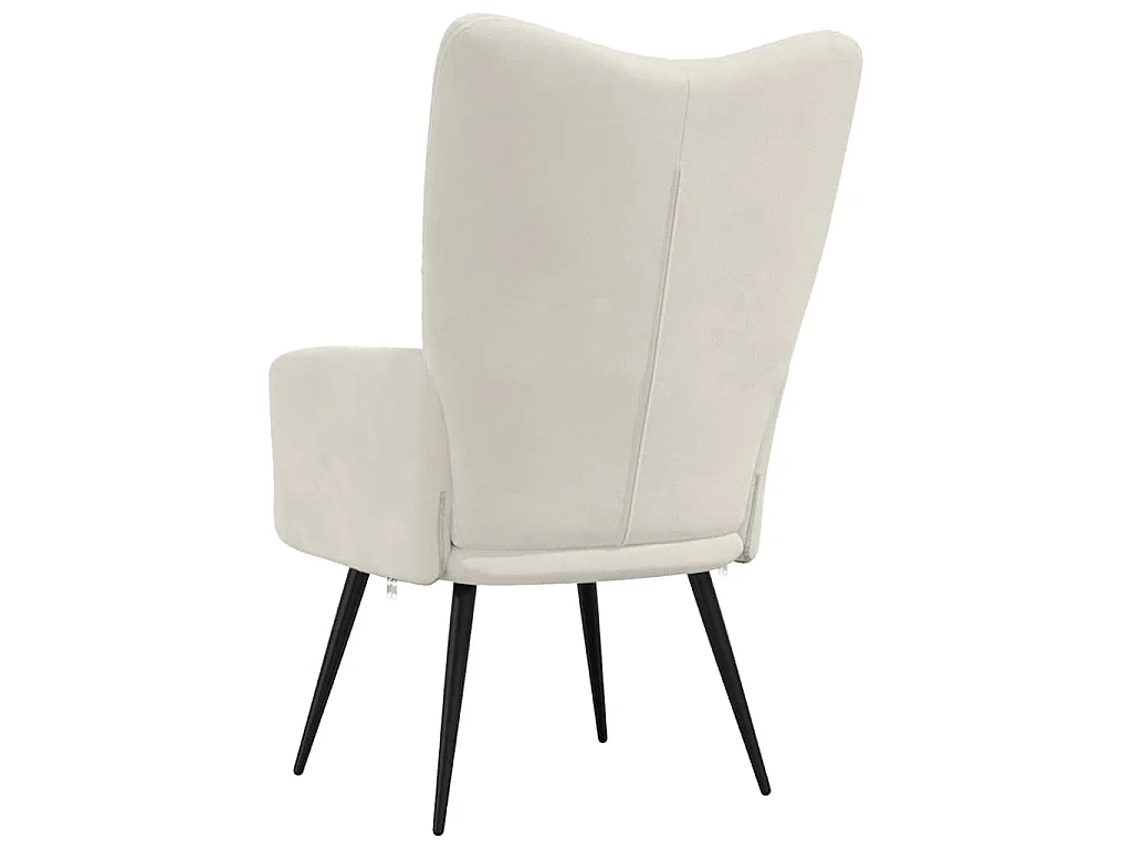 Relaxstoel fluweel crèmewit