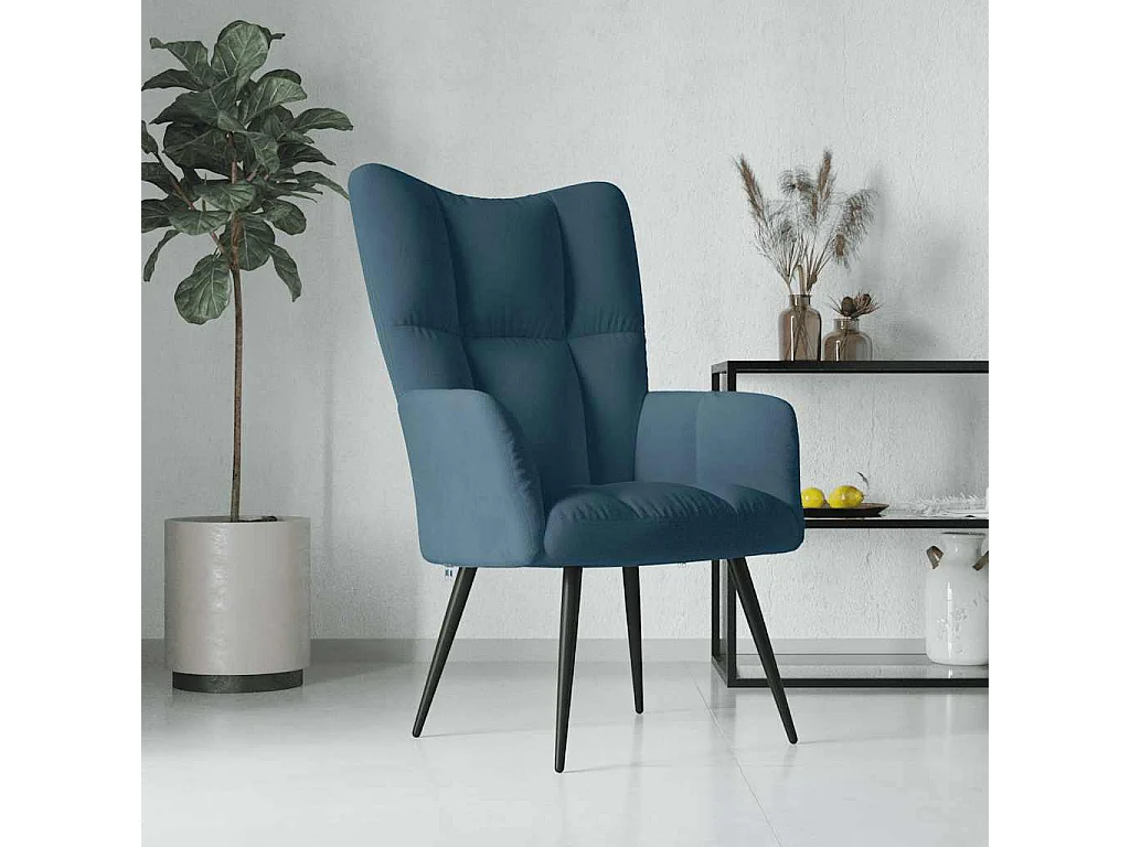 Sillón de relax de terciopelo azul