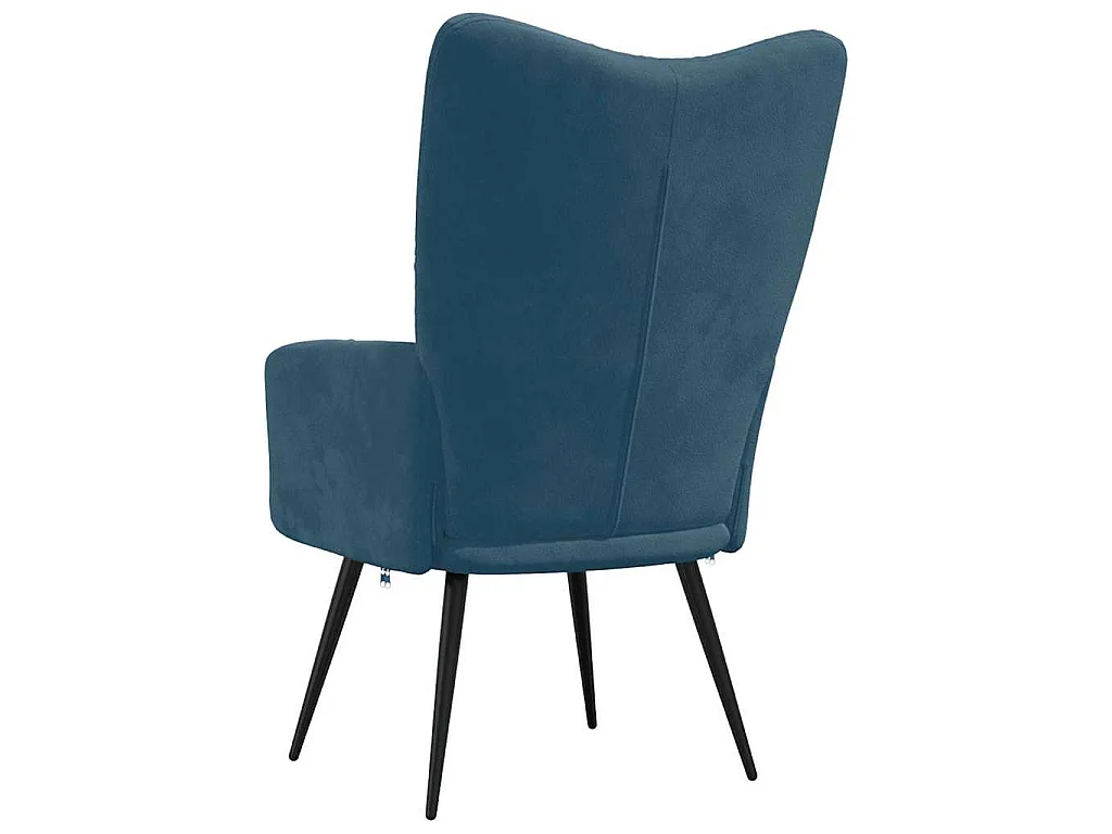 Chaise de relaxation Bleu Velours