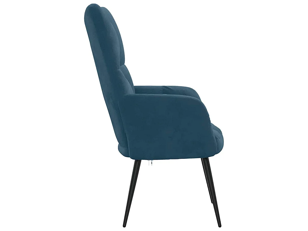 Chaise de relaxation Bleu Velours