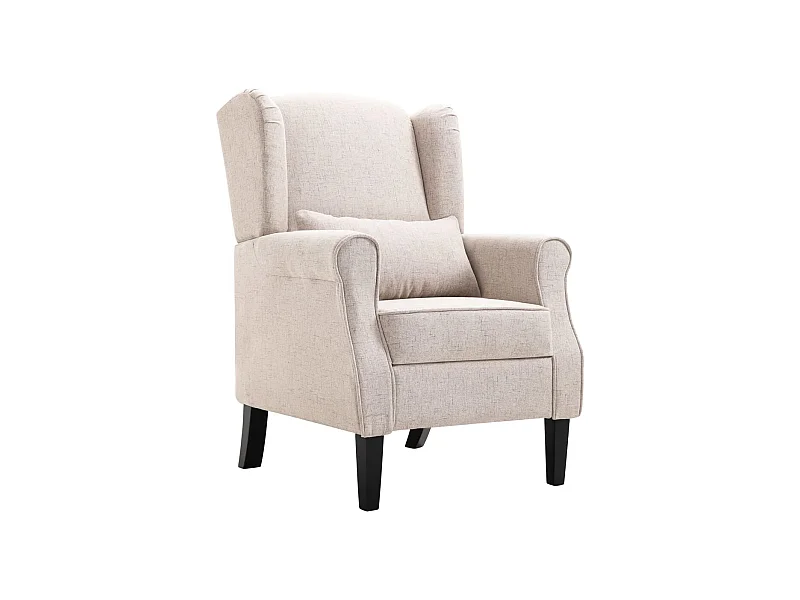 Poltrona em tecido cor bege