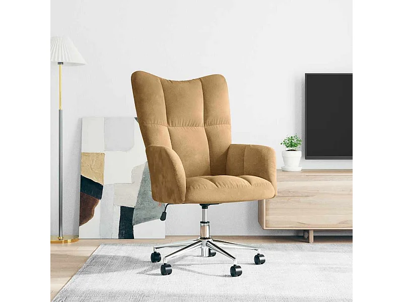 Relaxstoel fluweel bruin