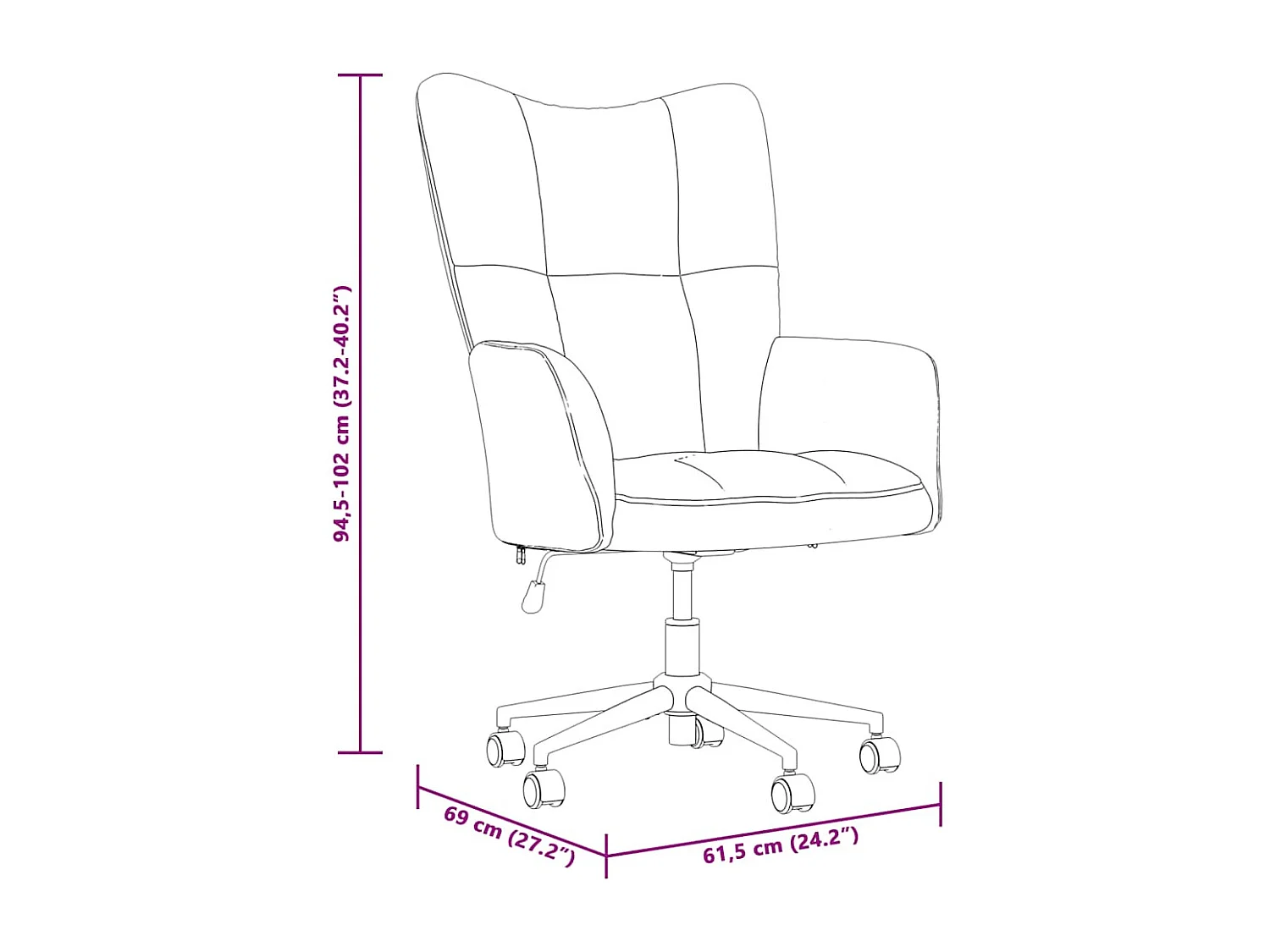 Chaise de relaxation Marron Velours