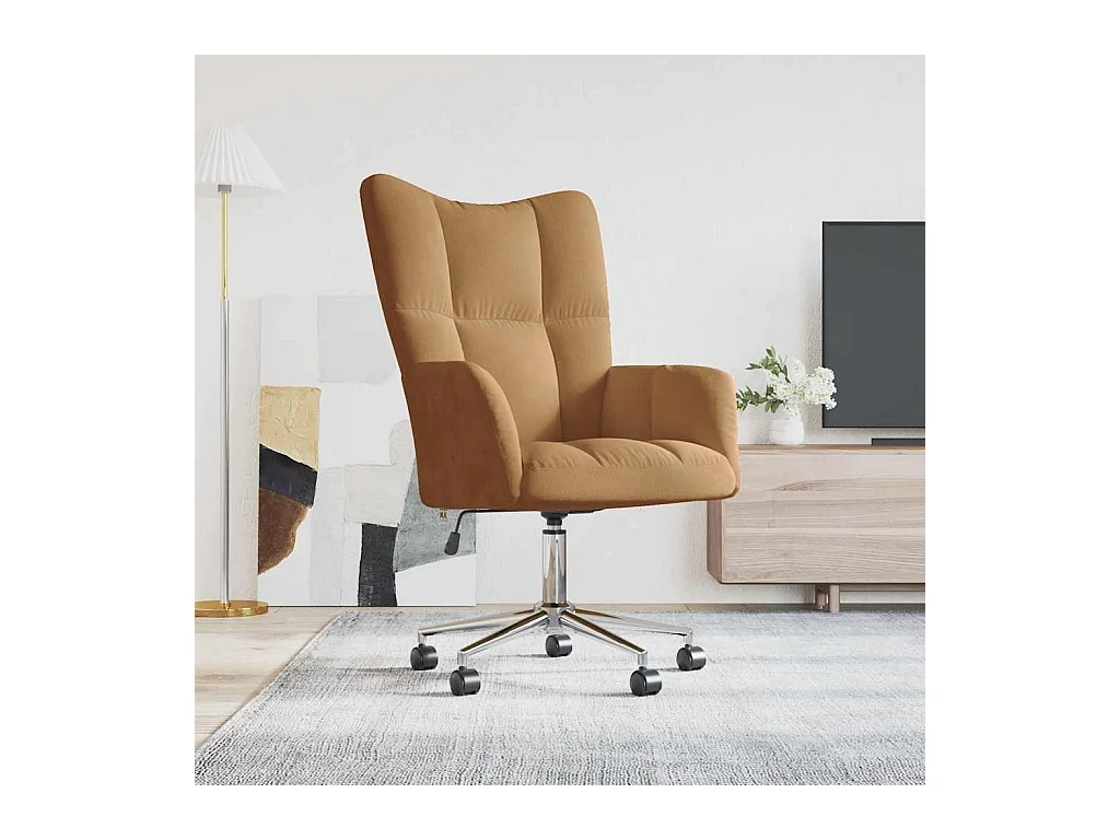 Chaise de relaxation Marron Velours