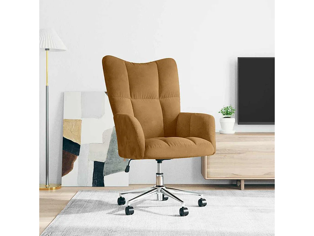 Chaise de relaxation Marron Velours