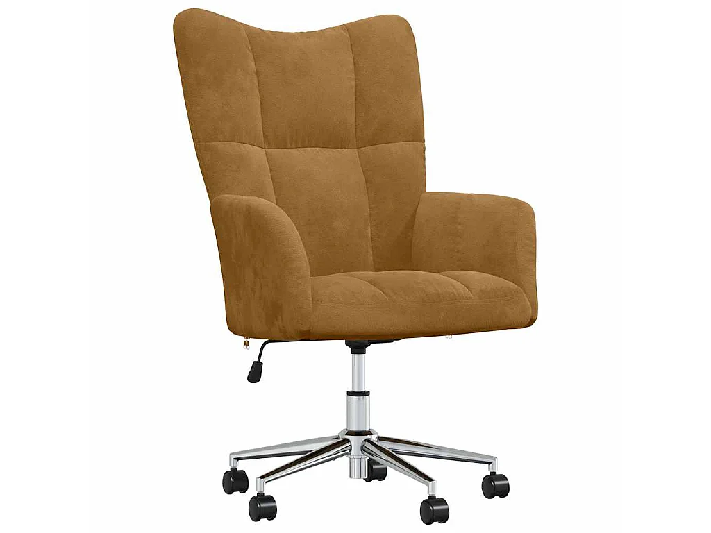 Relaxstoel fluweel bruin