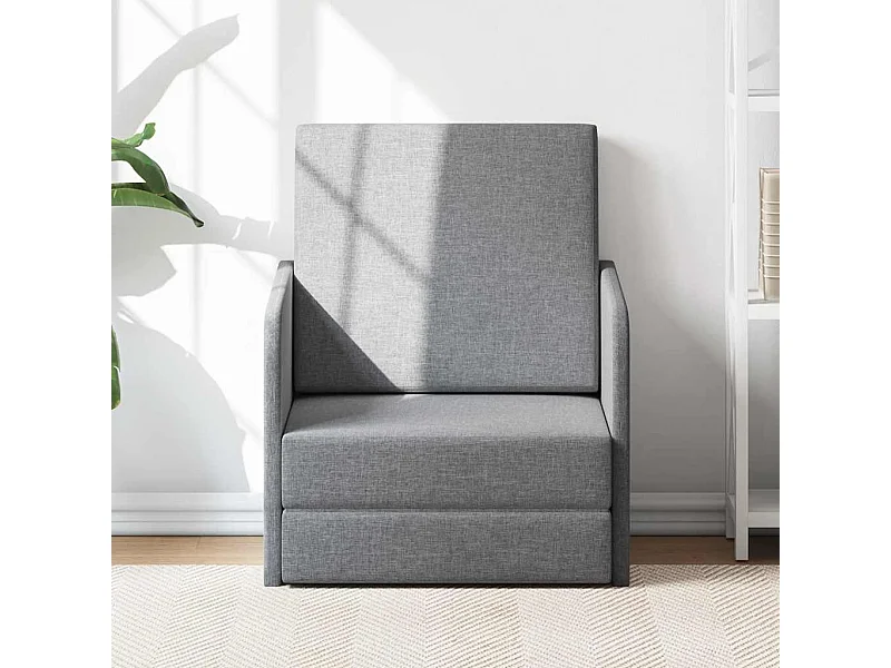 Fauteuil convertible gris clair tissu