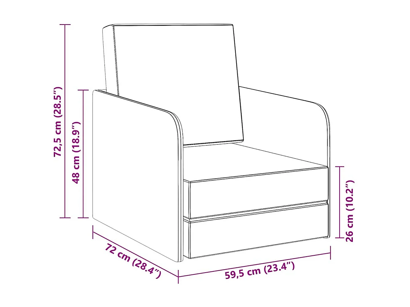 Schlafsessel Ausziehbar Hellgrau Stoff