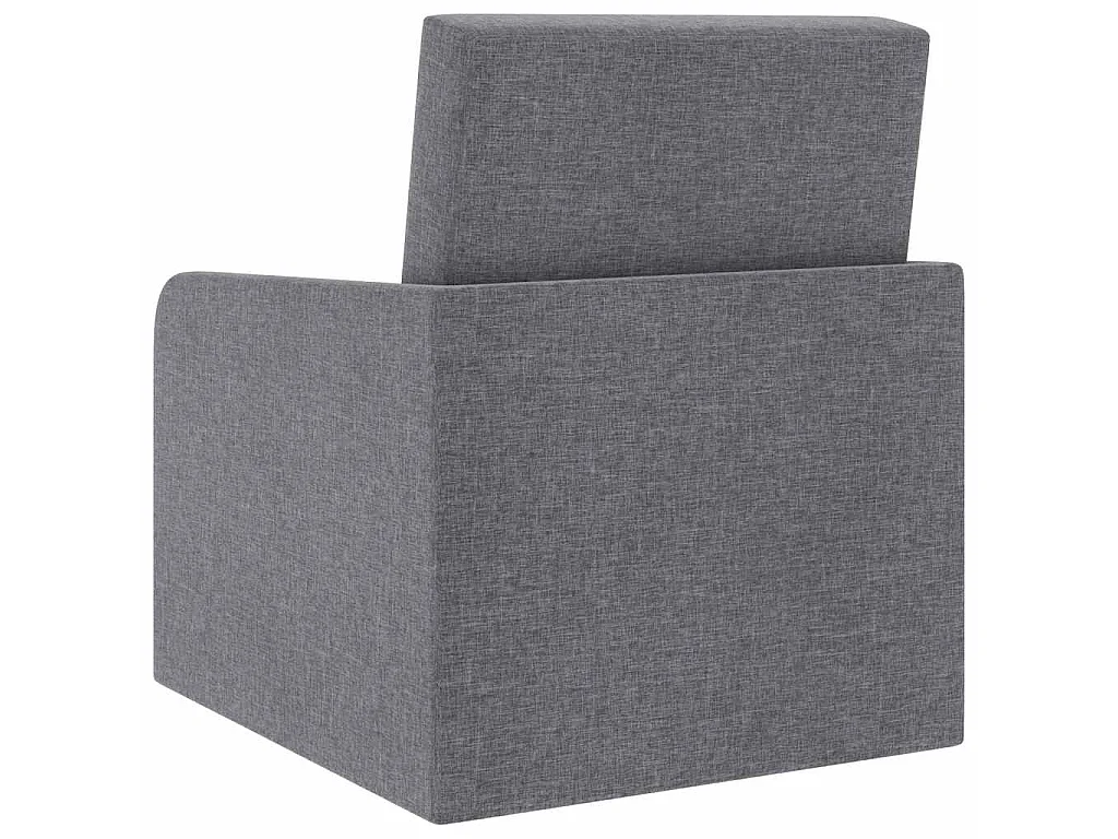 Poltrona Letto Convertibile Grigio Chiaro in Tessuto