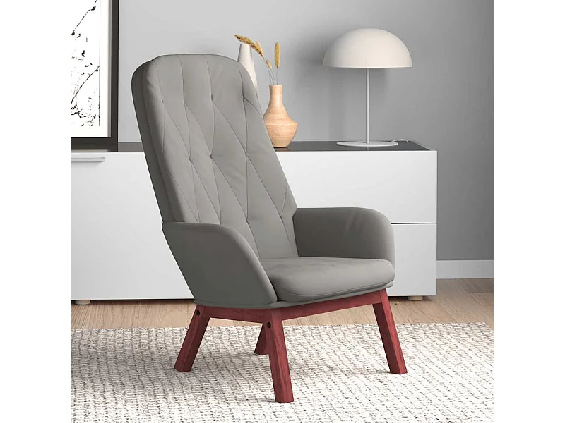 Chaise de relaxation Gris clair Velours