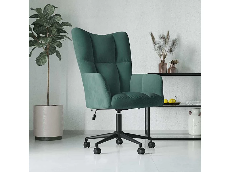 Sillón de relax de terciopelo verde oscuro