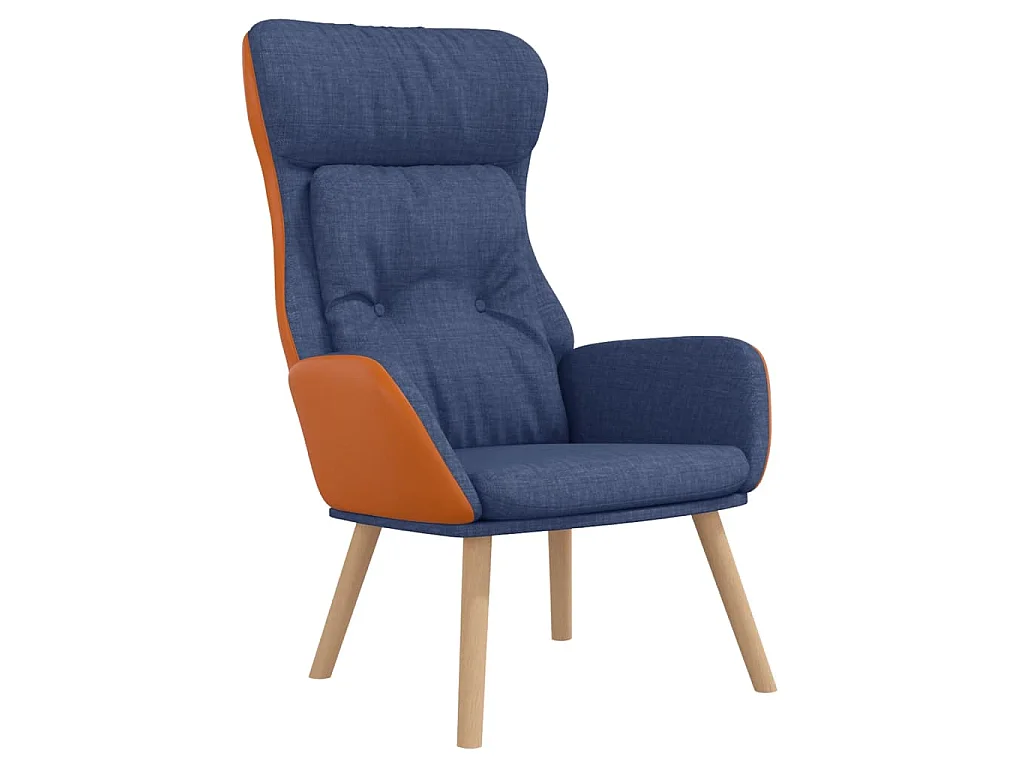 Chaise de relaxation Bleu Tissu et PVC