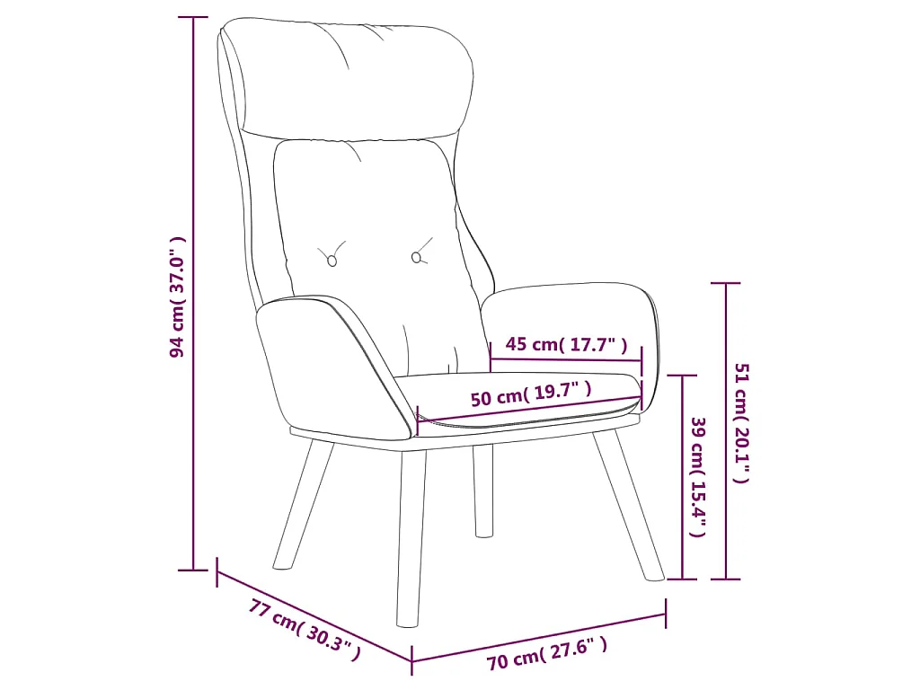 Chaise de relaxation Bleu Tissu et PVC