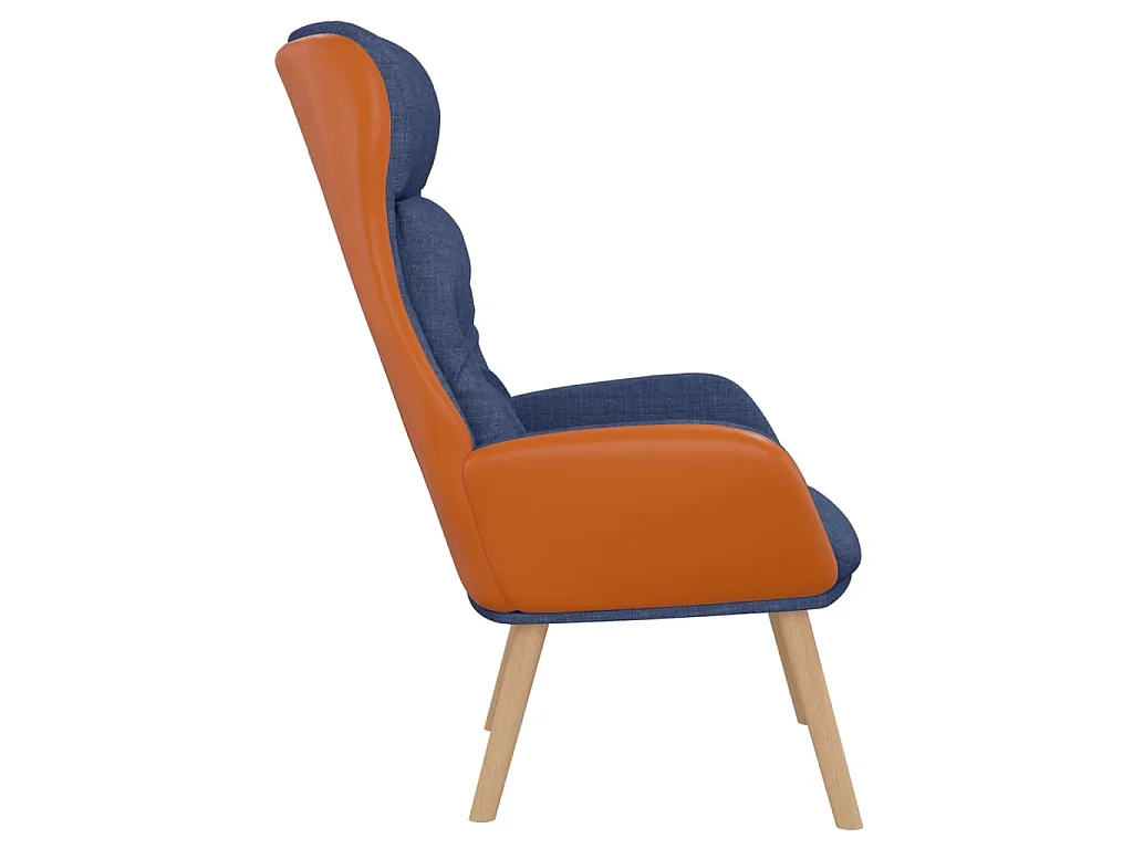 Chaise de relaxation Bleu Tissu et PVC