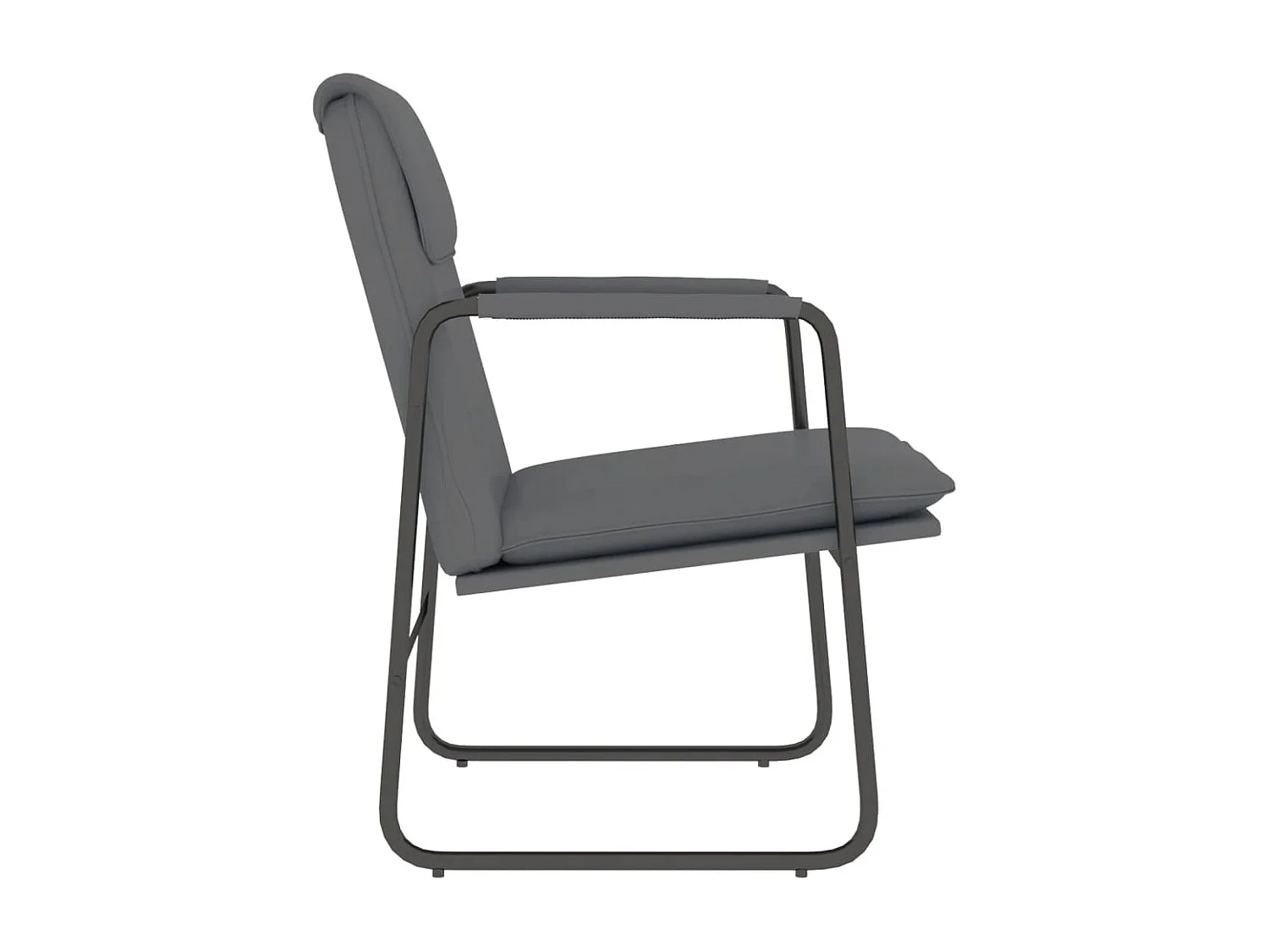 Loungestoel 55x64x80 cm kunstleer grijs