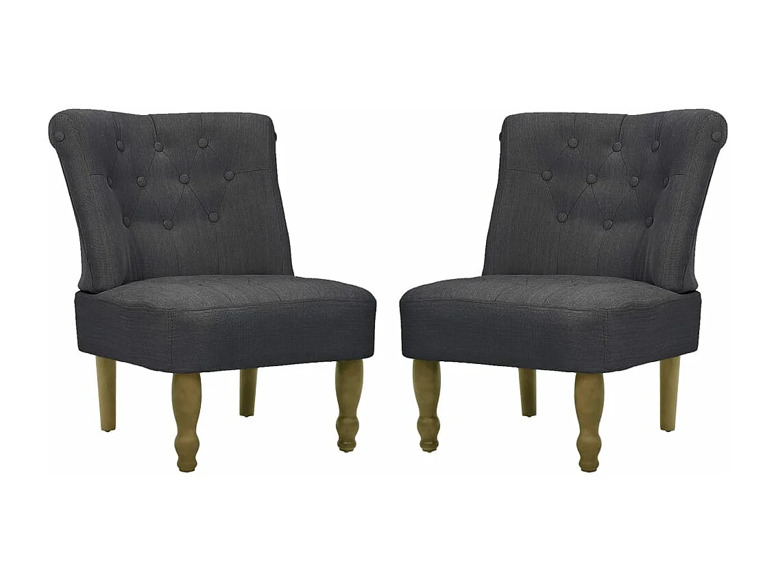 Chaises en style français lot de 2 gris tissu