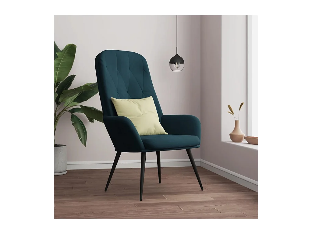 Chaise de relaxation Bleu Velours