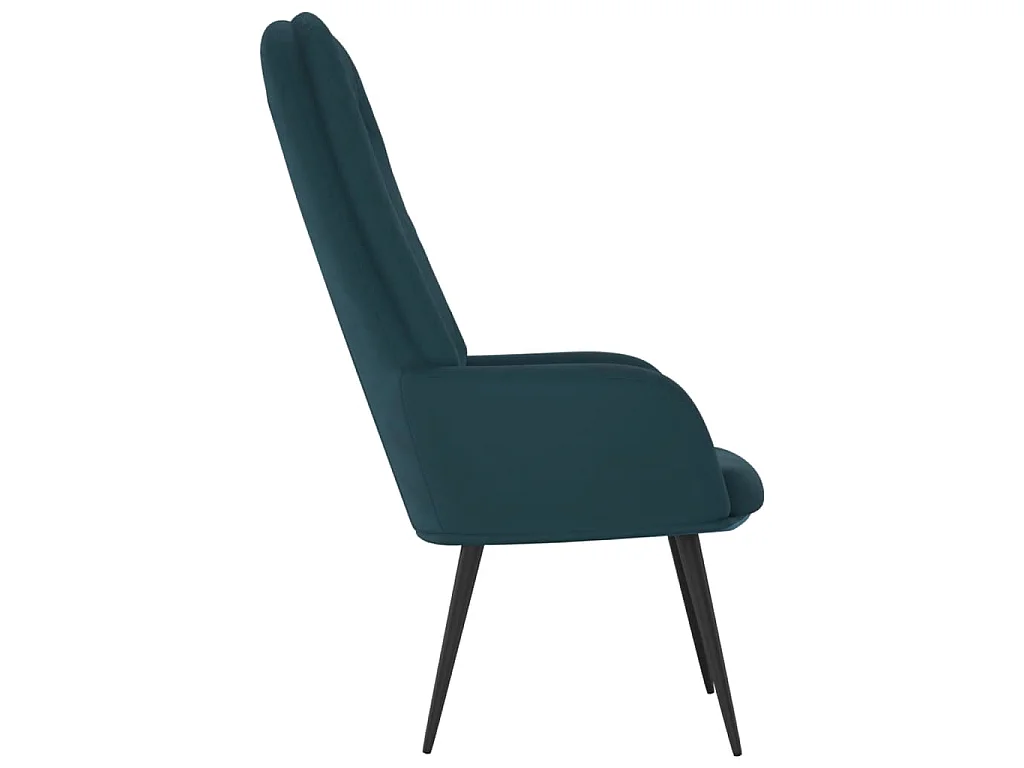 Chaise de relaxation Bleu Velours