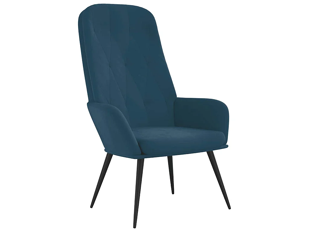 Chaise de relaxation Bleu Velours