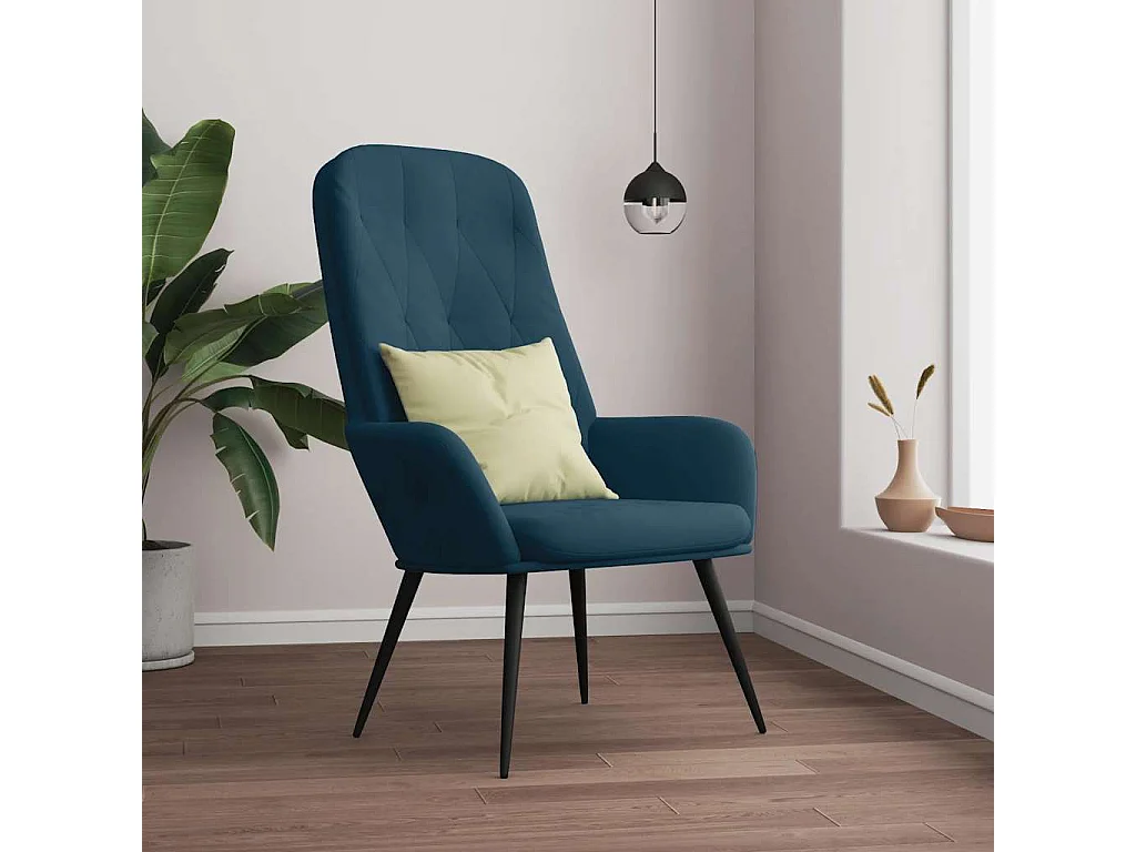 Chaise de relaxation Bleu Velours