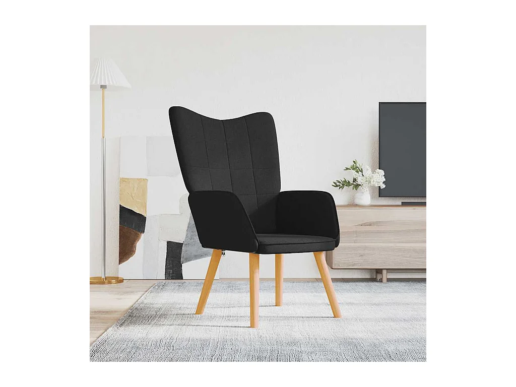 Chaise de relaxation Noir Tissu