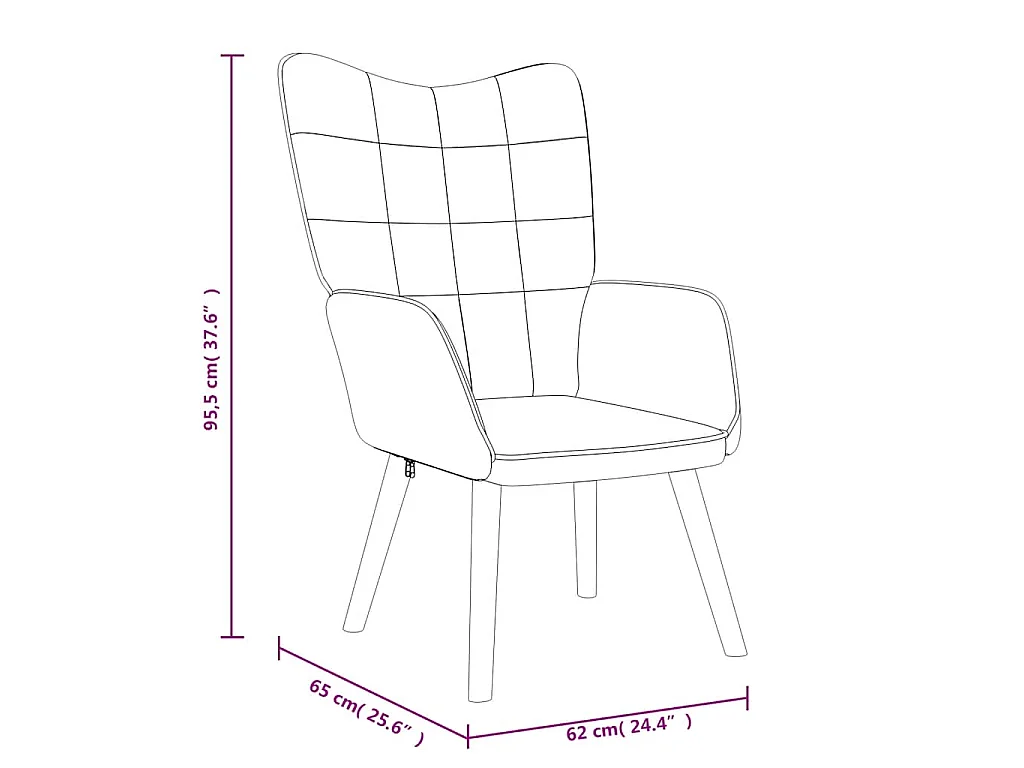 Chaise de relaxation Noir Tissu