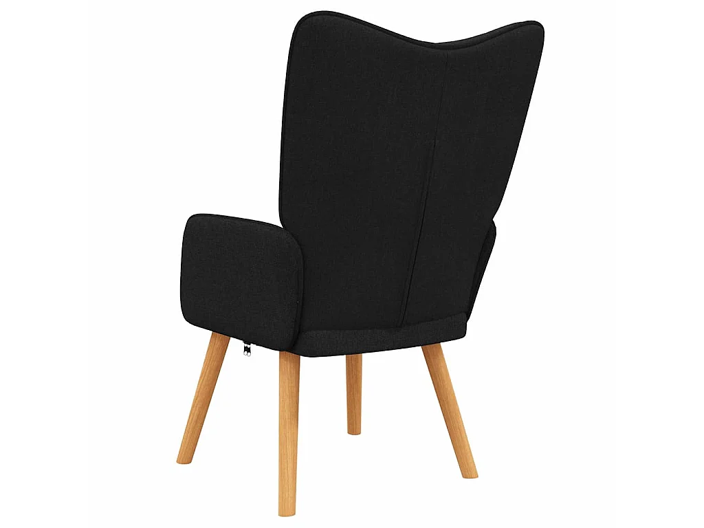 Chaise de relaxation Noir Tissu