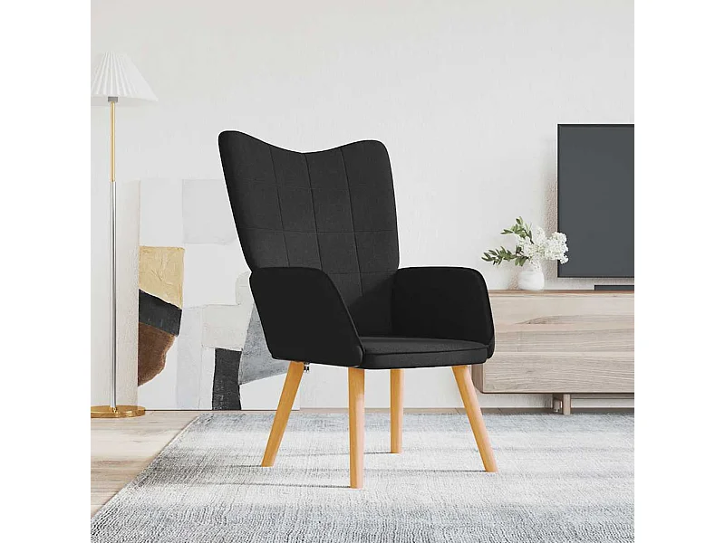 Relaxstoel stof zwart