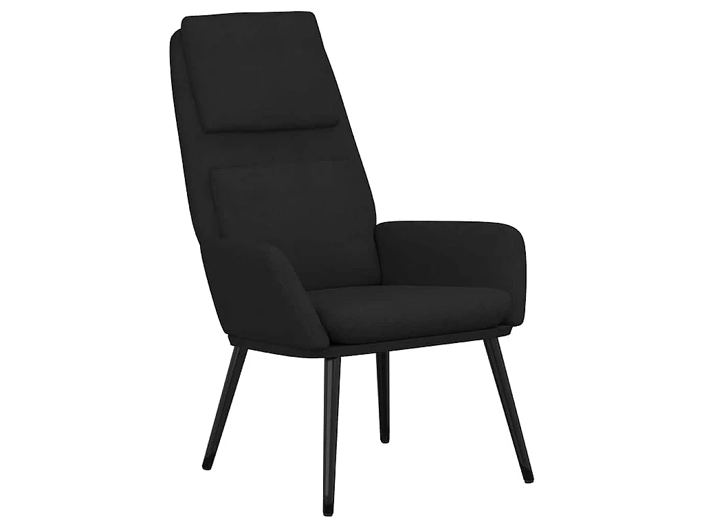 Chaise de relaxation Noir Tissu