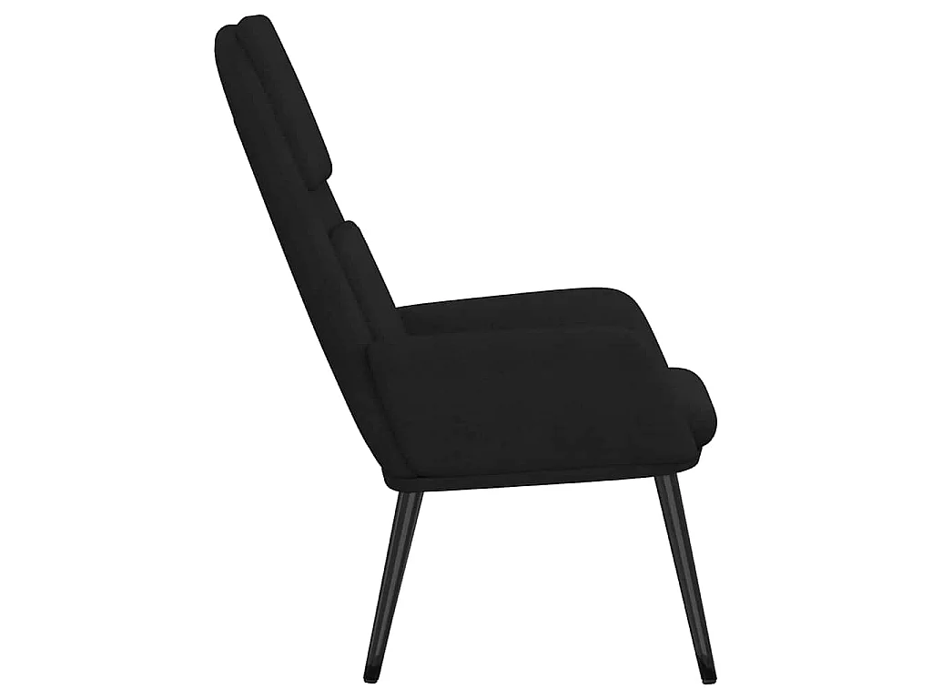 Chaise de relaxation Noir Tissu