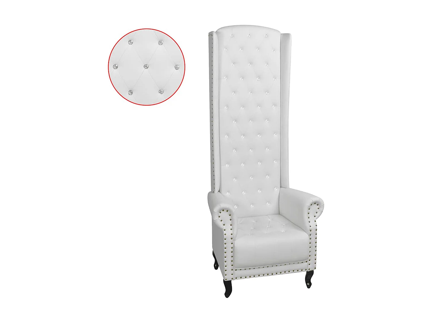 Poltrona a Schienale Alto Bianca in Similpelle