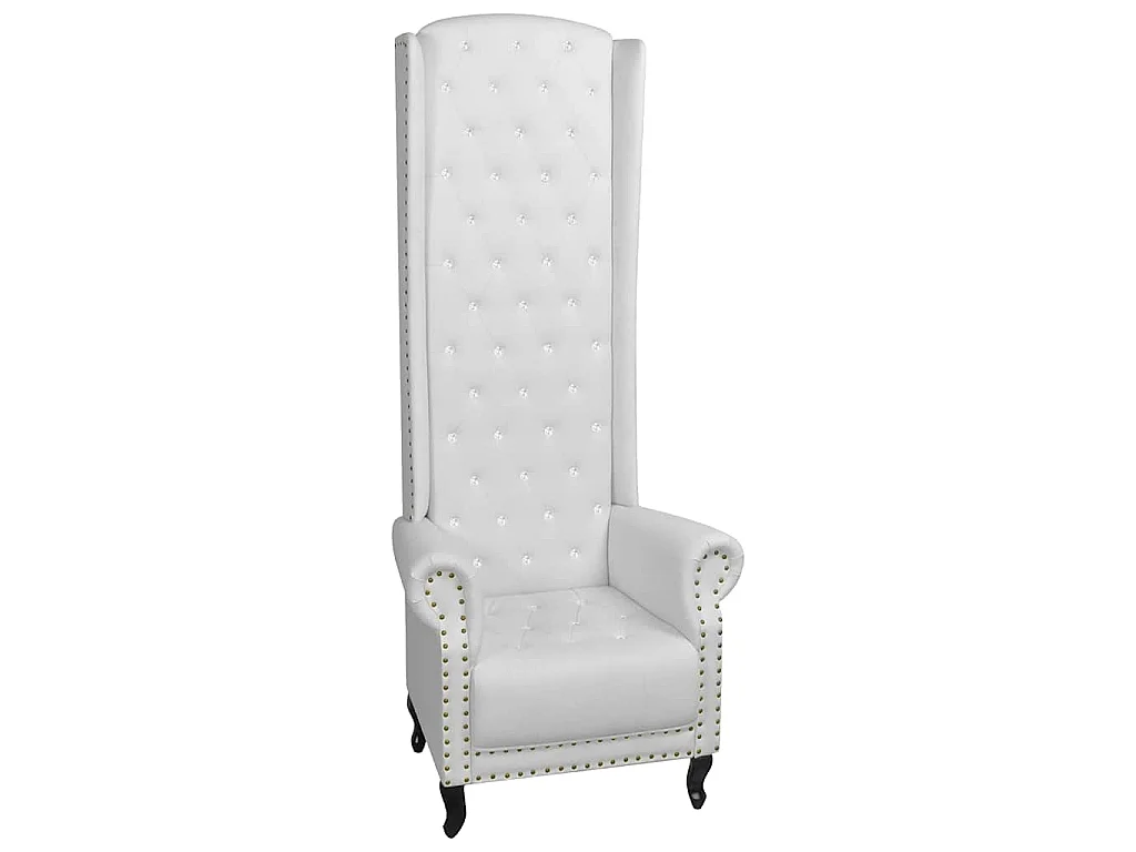 Chaise à dossier haut blanc similicuir