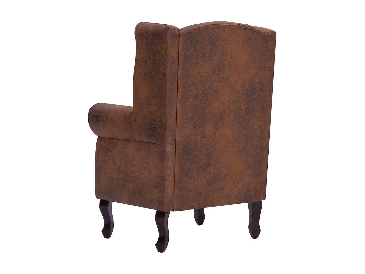 Fauteuil en voetenbank Chesterfield-stijl kunstsuède bruin