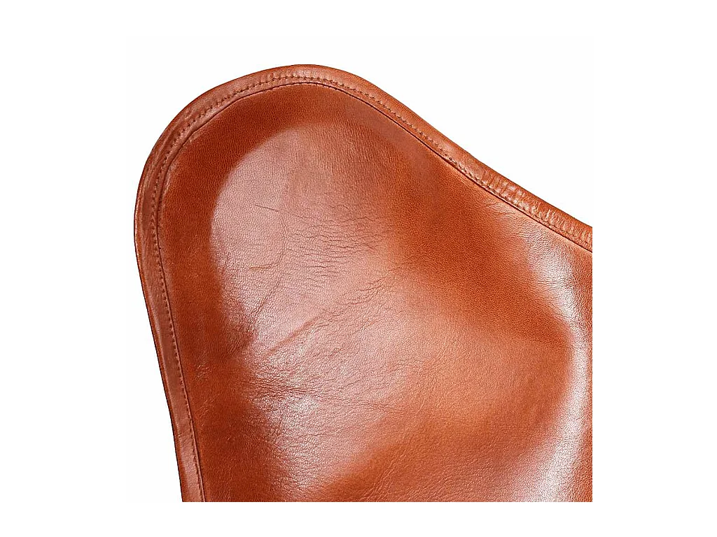 Chaise papillon Marron Cuir véritable