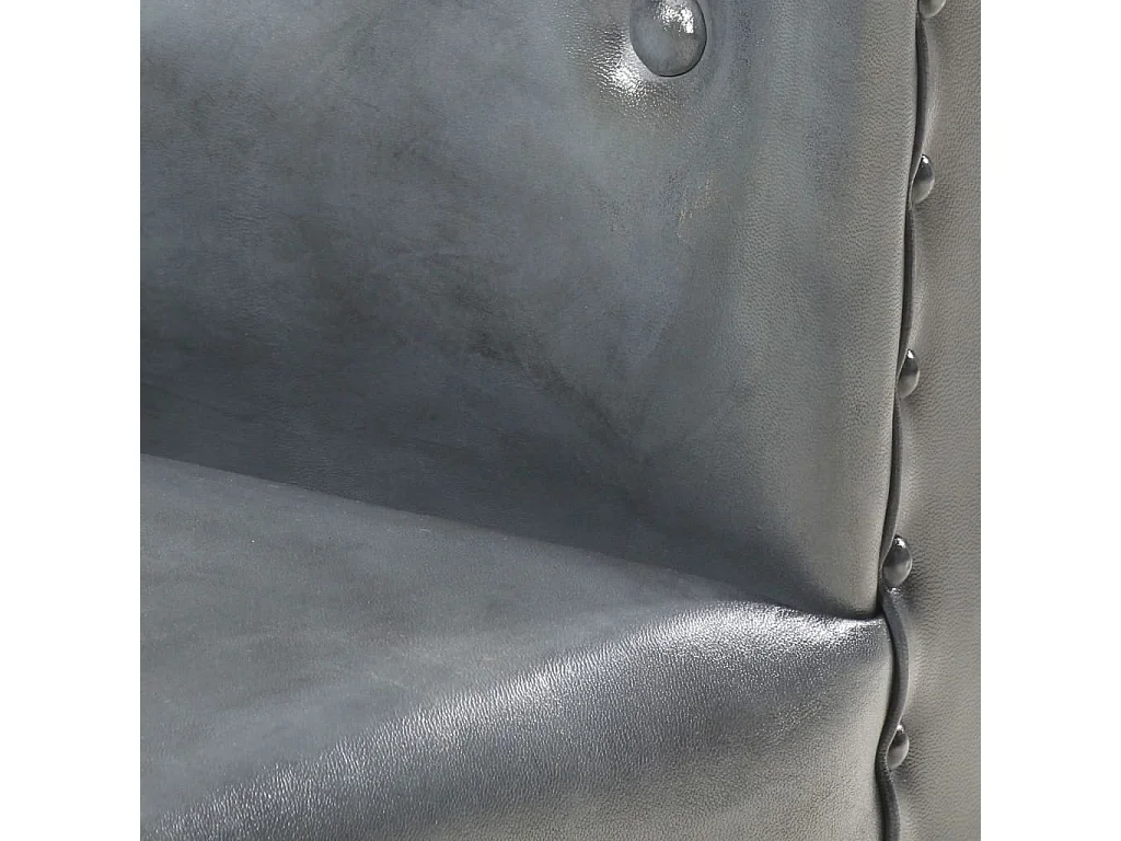 Chaise cabriolet Gris cuir véritable