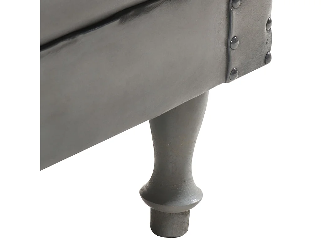 Chaise cabriolet Gris cuir véritable