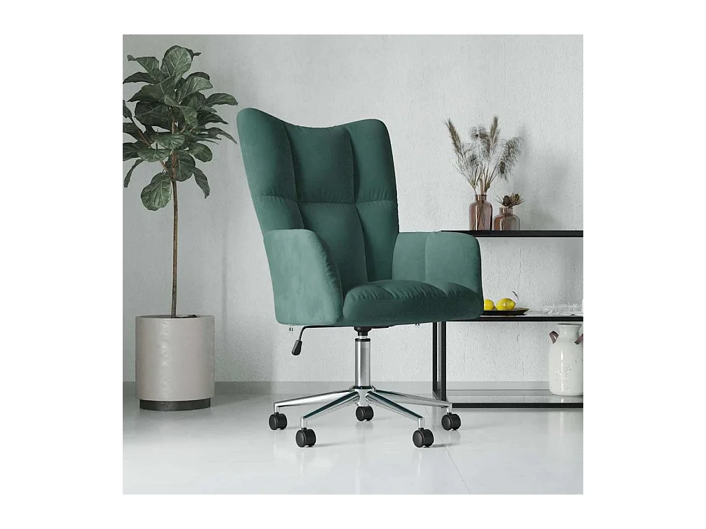 Chaise de relaxation Vert foncé Velours