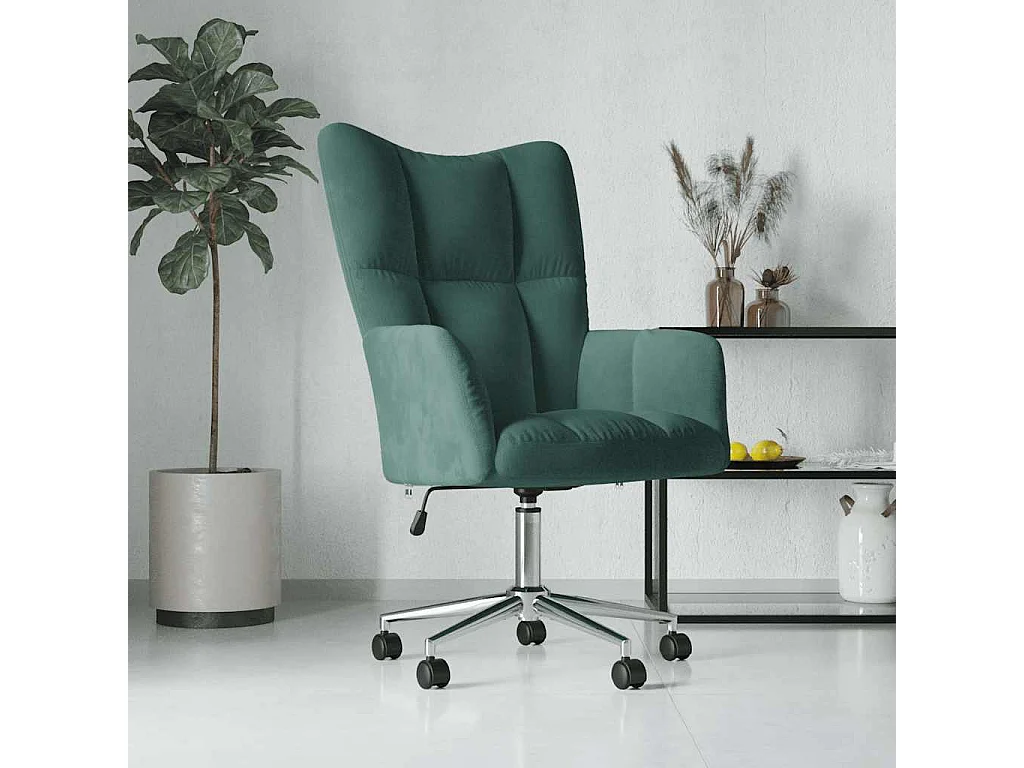 Chaise de relaxation Vert foncé Velours