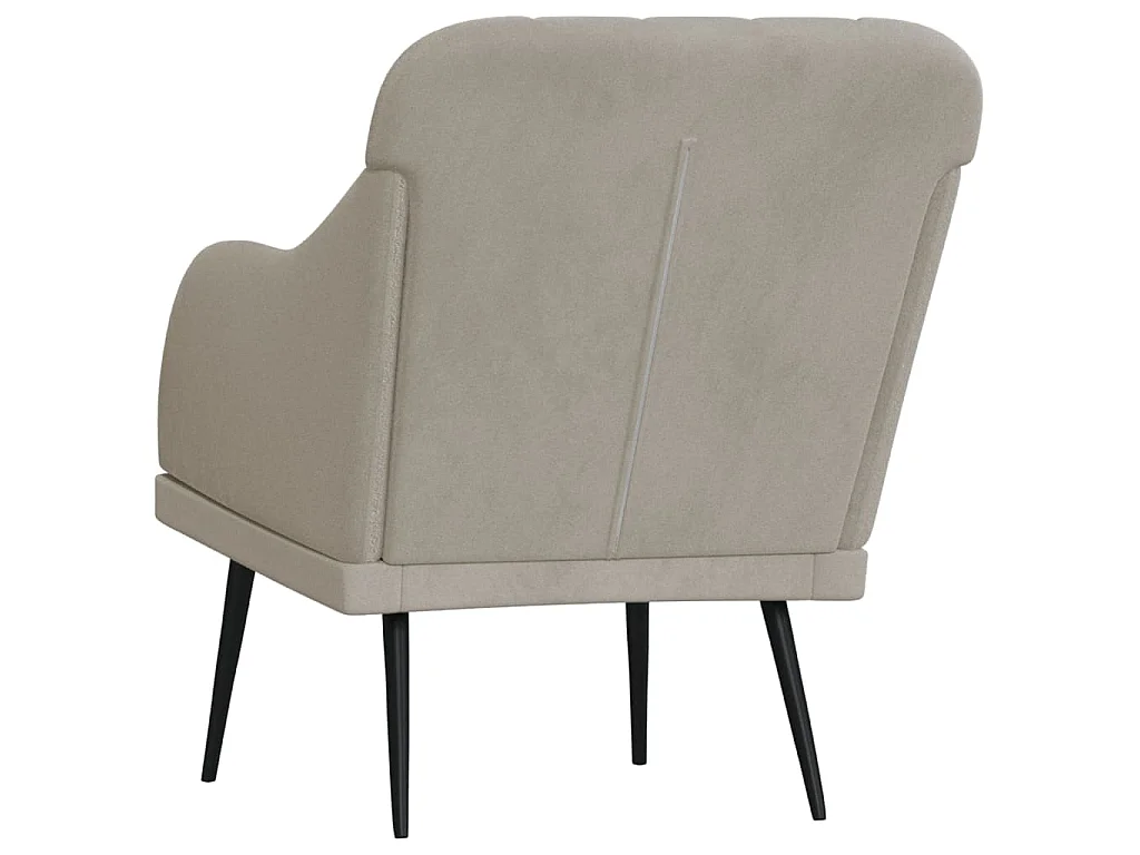 Cadeira com apoio de braços 63x76x80 cm veludo cinzento-claro