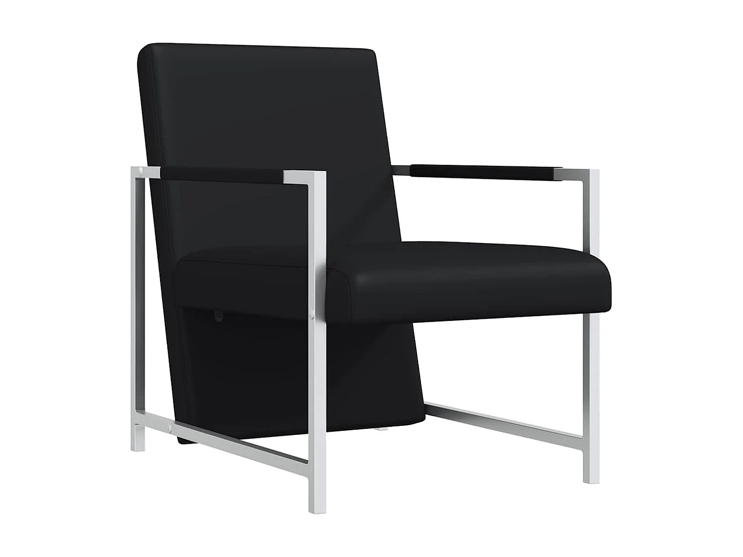 Sessel mit Verchromten Beinen Schwarz Kunstleder