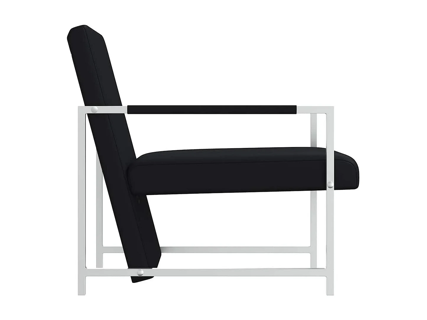 Sessel mit Verchromten Beinen Schwarz Kunstleder