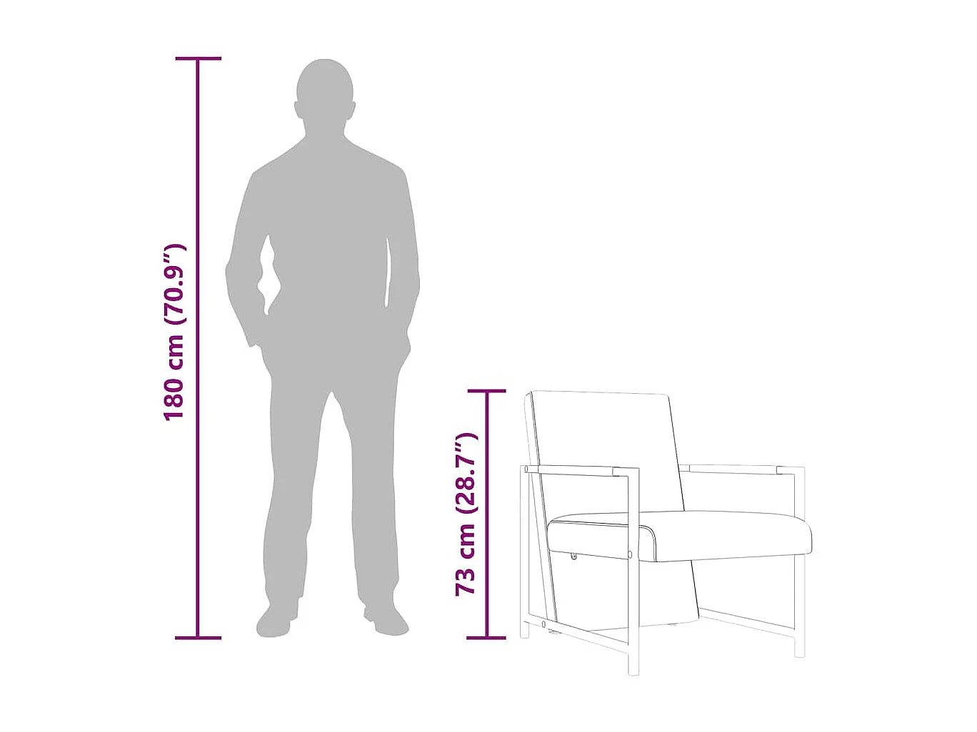 Sessel mit Verchromten Beinen Schwarz Kunstleder