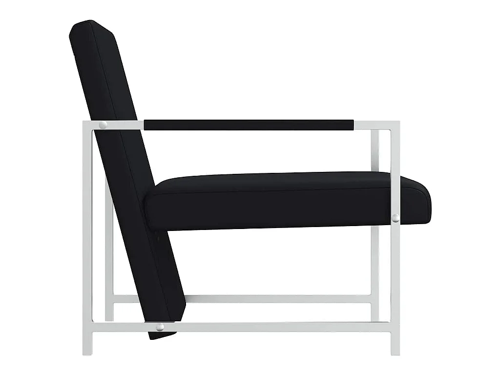 Fauteuil avec pieds chromés Noir Similicuir